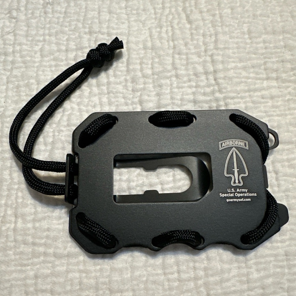 Tactical Metal Wallet Card Holder AIRBORNE U.S. Army Special Operations Black